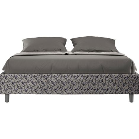 Letto matrimoniale contenitore imbottito 160x190 tessuto Era 9 blu Azelia (1/4)