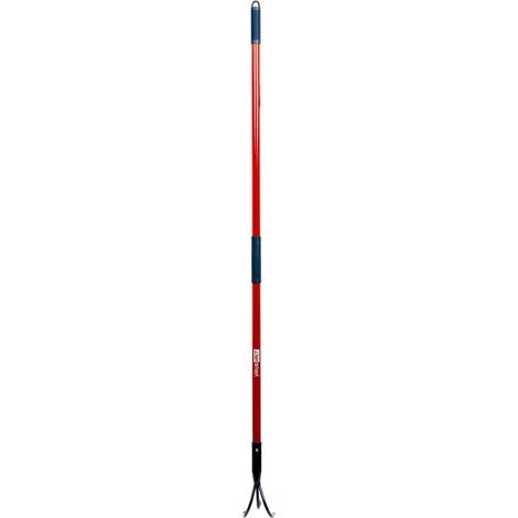 Haushalt SG003 H Cultivateur - alliage métallique 3 pointes - manche en fibre de verre avec poignée caoutchoutée, rouge (000051310967)
