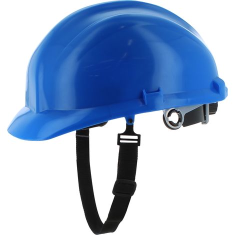 Elmetto BLU Casco di Sicurezza antinfortunistico da Cantiere Leggero Certificato EN 397 Con Cintino Sottogola e Rotella di Regolazione