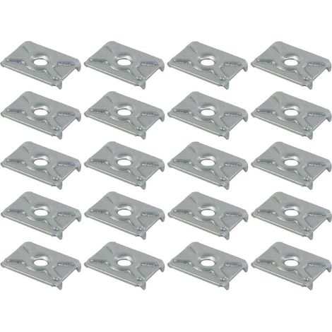 Packung mit 20 Möbelrückwandclips 19,6 x 14 mm – Stahl mit Zinken – Montage und Befestigung von Rückwänden (1/2)