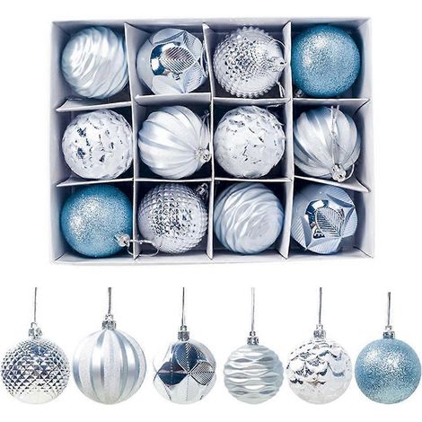 6cm Christmas Ball Ornaments - PVC Xmas Tree Decor - 12pcs Set (1/5)