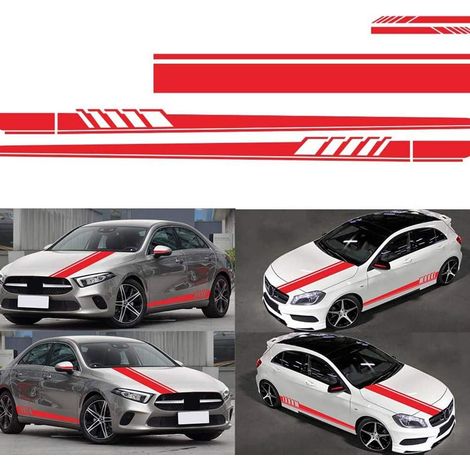 Lot de 5 autocollants pour voiture, autocollants en vinyle pour capot et carrosserie, bandes de course, autocollants en vinyle p