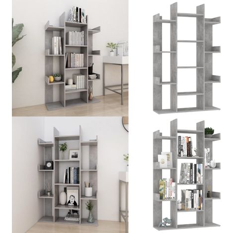 Bibliothèque Gris béton 86x25,5x140 cm Bois d’ingénierie - Bibliothèque - Étagère - Rangement - Livre - Décoration - Home & Living (1/5)
