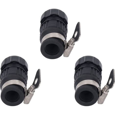 Lot de 3 adaptateurs de robinet en acier inoxydable PP, accessoires pour tuyau d'arrosage domestique, idéal pour le jardin et le lavage de voiture, avec collier de serrage de 16 à 18 pouces de diamètr (1/5)
