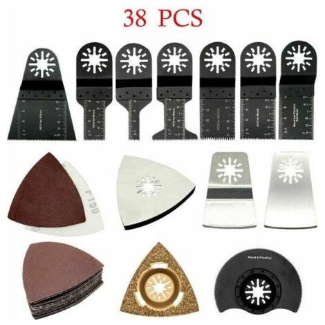Kit d'accessoires de lame de scie multi-outils, 38 lames multi-maîtres oscillantes pour Dremel Fein Multimaster Makita Bosch Rockwell (1/5)