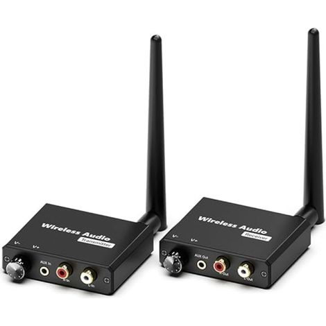 1 Kit Émetteur Récepteur Audio Sans Fil, Transmission 2.4Ghz Hi-Fi, Portées 50M, Compatible TV PC Amplificateur (1/5)