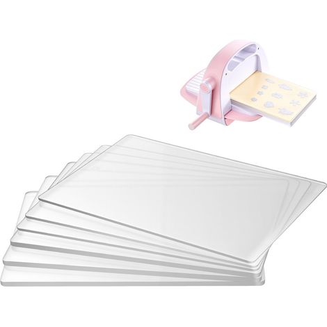 Plaques de Découpe, 6 PCS, 225x156 mm, Tapis Plastique en Polycarbonate Transparent, Compatible avec Machine de Découpe et de Gaufrage KM-1860, pour Scrapbooking, Création de Cartes, DIY (1/5)