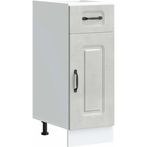 Mueble de cocina de diseño moderno de 30 x 46 x 81,5 cm con patas ajustables en madera de ingeniería gris hormigón 020049884 (1/5)