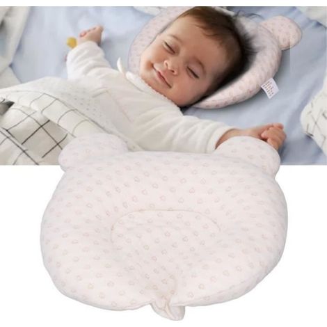 Oreiller Pour Bébé - Forme Concave - Coton Respirant Et Polyester - 0 À 12 Mois - 1 Pièce (1/4)
