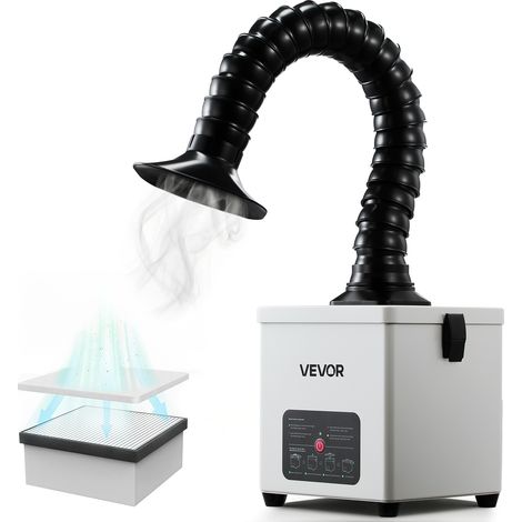VEVOR Extractor de Humos de Soldadura 43 W, Sistema de Filtración de 3 Etapas, Flujo de Aire de 180 m³/h, Absorbedor de Humos de Soldadura con Motor sin Escobillas, Manguera Flexible de 360° (1/5)