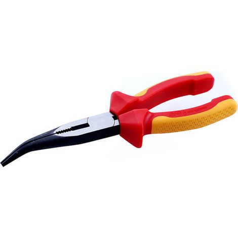 Pince à becs longs coudés de 20 cm (8 pouces) isolée, résistante à la haute pression et multifonctionnelle, 1000 V (1/5)