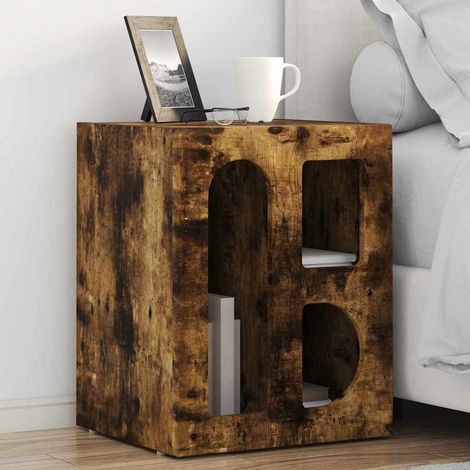 Nachttisch 2 pcs Geräucherte Eiche 40 x 35 x 50 cm