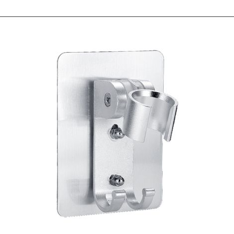 SHINING HOUSE verstellbarer, selbstklebender Duschkopfhalter für Handbrause, Wandhalterung mit 2 Aufhängehaken für Badezimmer- und Badewannen-Duschkopf (9,3 x 6,5 cm). (1/3)