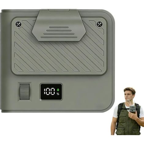 Ventilateur portable à batterie, ventilateur portable à clip de hanche, petit ventilateur de t-shirt avec clip, ventilateur de taille rechargeable sur ceinture pour bouffées de chaleur, maison (1/5)