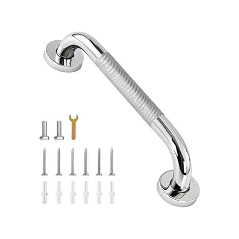 Barra de Sujeción para Baño Antideslizante, Acero Inoxidable, Soporte para Ducha, Barra de Seguridad para Bañera, Ancianos/Discapacitados/Niños, 34 cm (1/4)