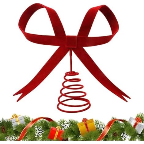 Nœud Décoratif De Cime De Sapin De Noël Accessoire Décoratif pour Fête De (1/5)