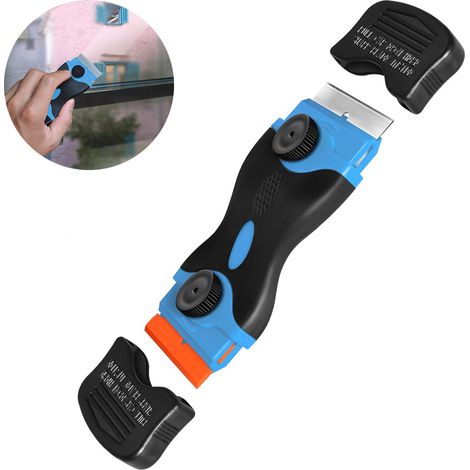 Racleur Multifonction - Lame Acier Inoxydable Et Plastique - Pour Vitre Four Plaque Induction Carrelage Miroir - 1 Pièce (1/5)