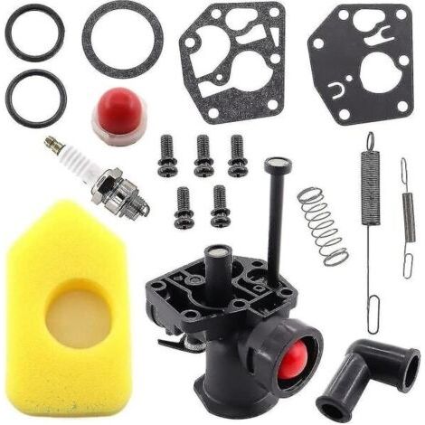 Kit de carburateur Briggs & Stratton pour tondeuses à gazon - Filtre, régulateur, membrane - Compatible avec les modèles 499809, 498809A, 494406, 795477, 795469, 794147 et 699660