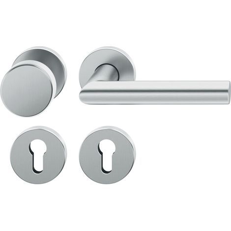 FSB Objekt Wechselgarnitur 72 1076 AGL auf Rosette PZ, links, Edelstahl matt