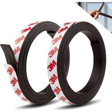 Bande Magnetique Adhesive A+B (2m+2m) pour Moustiquaire Fenetre DIY (1/5)