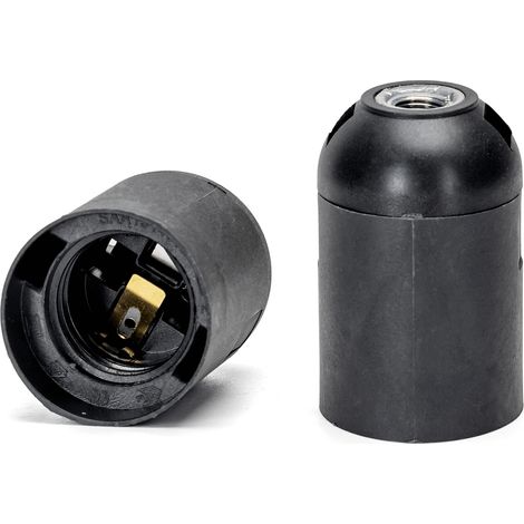 Portalampada E27 Nero 250V liscio morsettiera a vite autobloccante in plastica Aigostar