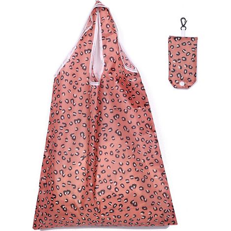 Sac à provisions imprimé pliable en polyester décontracté grande capacité sac d'épicerie fournitures ménagères