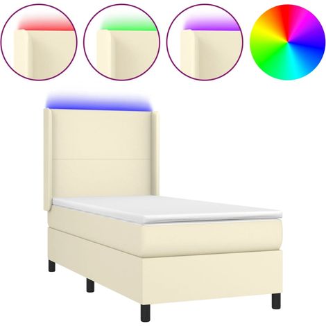 Maison Exclusive - Giroletto a Molle con Materasso e LED Crema 80x200cm Similpelle (1/5)