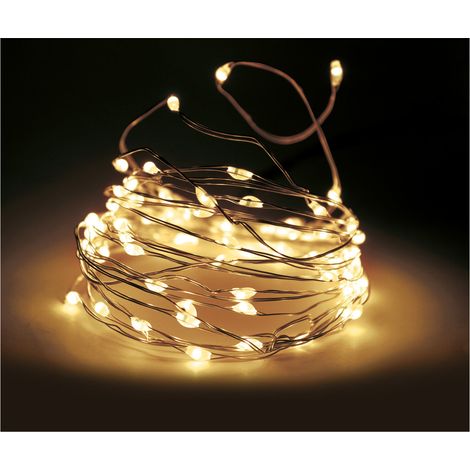 LED Draht Lichterkette mit Fernbedienung - 1190 cm / 100 LED - Timer, Dimmer und 8 Funktionen