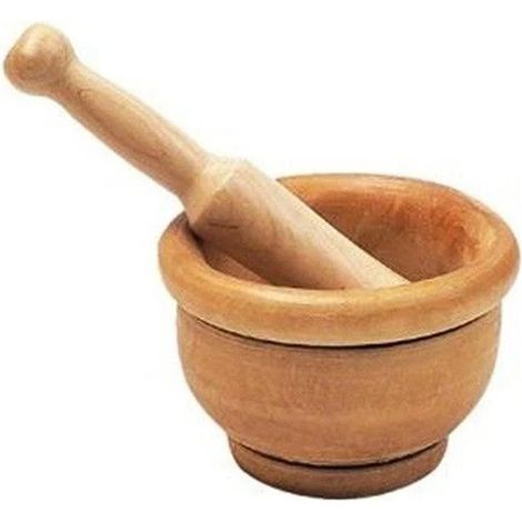 ARTEMA mortero madera 9 cm con mango , Mortero de madera 9 cm con mango, un utensilio de cocina pequeño y práctico diseñado para triturar y machacar ingredientes de forma manual.