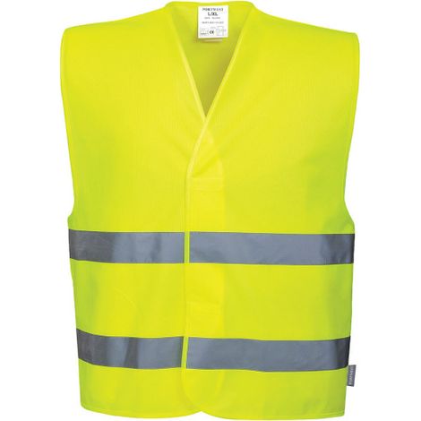 Chaleco de alta visibilidad, de 2 bandas con cierre autoadherente ISO 20471 C474 2XL-3XL Amarillo