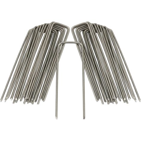 Relaxdays – Lot de 500 piquets de fixation en acier – Longueur 15 cm, diamètre 3 mm – Ancrage solide pour bâches et tentes – Usage jardin et extérieur