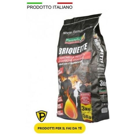 Carbonella per barbecue di legna carbone vegetale pressato brace – 1 sacco da 3 kg