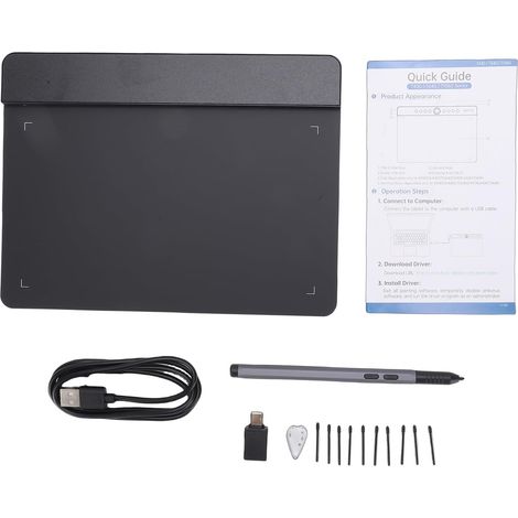 Graphic drawing tablet with smooth strokes and wide software compatibility for digital art projects (1/5)