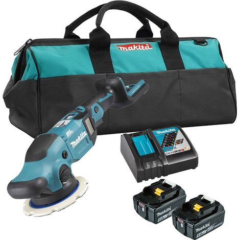 Makita DPO600RTE 18V LXT Brushless Random Orbit Polisher - 2 x 5.0Ah Batteries, Charger & Makita Soft Bag (1/2)