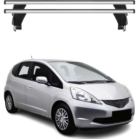 OMAC Dachträger Querträger Alu für Honda Jazz III 2015-2020 – Abschließbar – T-Nut – City-Crash-getestet – Max. 50 kg Silber (1/5)