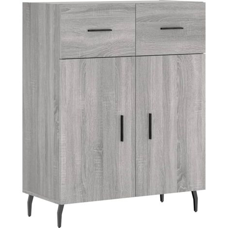 Aparador cómoda mueble de almacenaje organizador para cocina salón salón Sonoma 695 x 34 x 90 cm madera de ingeniería gris 020036469