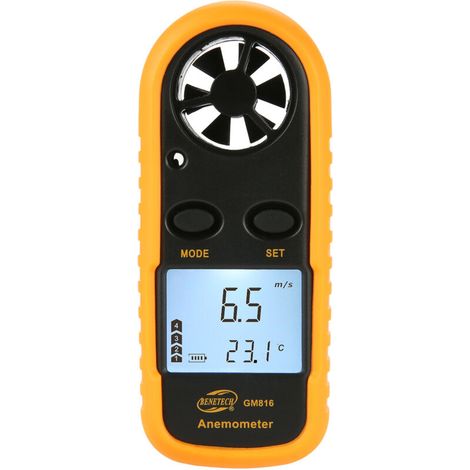 GM816 Digital Anemometer Wind Speed Gauge LCD Meter Handheld Air Flow Thermometer
