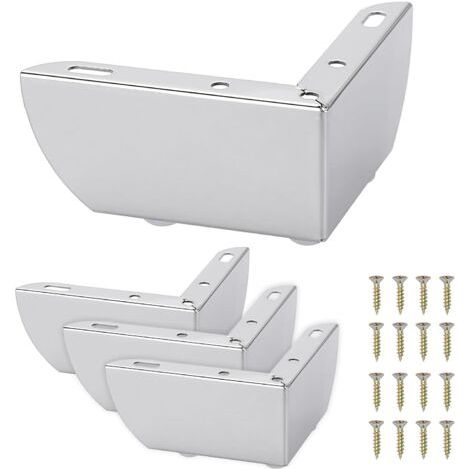 Lot de 4 pieds de canapé en métal de 5,5 cm, pieds de meuble, pieds de meuble, pieds de table, pieds de canapé solides et modernes, pour remplacement DIY (argent) (1/4)
