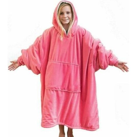 Ultra Plush Blanket Sweat surdimensionné Huggle Hoodie Couverture polaire Taille unique Rose (1/3)