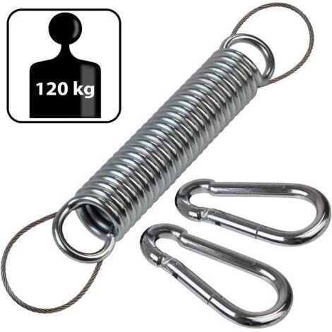 Ressort en Acier pour Chaise Suspendue Fauteuil Suspendu hamac avec Corde de sécurité et Deux mousquetons (1/4)
