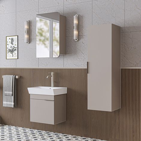 Roomart LYCIA-50 Badmöbel-Set 4-tlg 50 cm breit, Beige