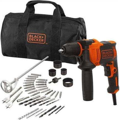 Hammer Juodas & Decker perceuse à percussion 710W noir orange