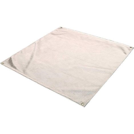 Tapis ignifuge pour poêle d'extérieur, 1 pièce, en fibre de verre blanche. (1/5)