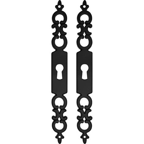 Cyclingcolors – Entrée de clé régence fer noir – Lot de 2 – Pour meubles anciens et décorations rustiques – Clé décorative vintage