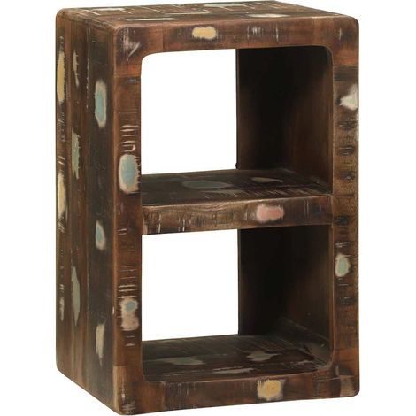 Meuble TV  Banc TV  Armoire TV avec étagère Multicolore Bois massif de récupération