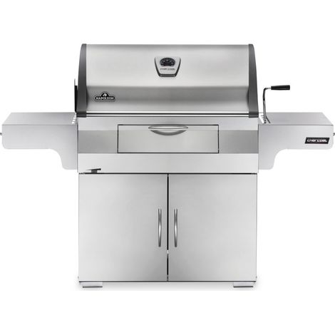 Napoleon – Barbecue à charbon 86 x 46 cm – Grilles en fonte émaillée – Bac à charbon réglable – Brûleur de rôtisserie au charbon (1/5)