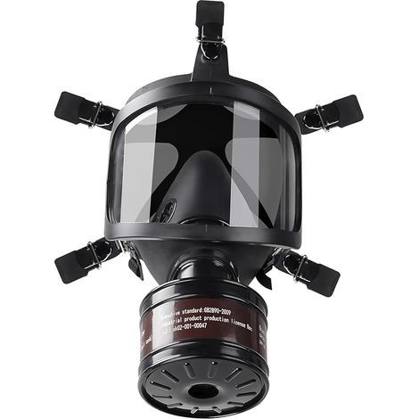 Masques à gaz chimiques, masque respiratoire intégral avec filtre à charbon actif de 40 mm pour poussière, gaz, vapeurs, produits chimiques, résine, ponçage, pulvérisation, travaux de (1/5)