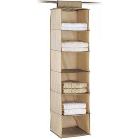 Trade Shop - PLATZSPARENDES FACH MIT 6 REGALEN, FALTBARER SCHRANK-ORGANIZER -