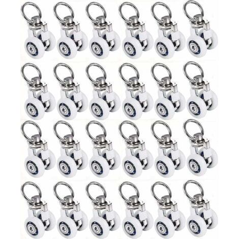 20pcs 38x20mm Rouleaux de Rail de rideau, Poulie Silencieuse,pour Accessoires Rideaux Dans Salles de Bains,Chambres