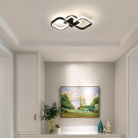 Goeco Modern LED Ceiling Light 36W 4050LM 40.5cm Square, Black Acrylic Flush Mount 4500K Neutral White, for Living Room Bedroom Hallway
